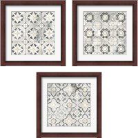 Framed 'Marble Tile Design 3 Piece Framed Art Print Set' border=