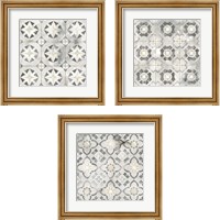 Framed 'Marble Tile Design 3 Piece Framed Art Print Set' border=