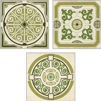 Framed 'Garden Motif 3 Piece Art Print Set' border=