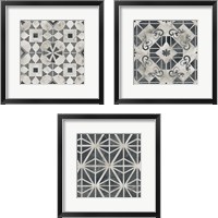Framed Neutral Tile Collection 3 Piece Framed Art Print Set