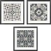 Framed Neutral Tile Collection 3 Piece Framed Art Print Set