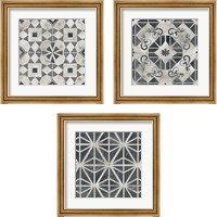 Framed Neutral Tile Collection 3 Piece Framed Art Print Set