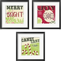 Framed 'Let's Get Jolly 3 Piece Framed Art Print Set' border=