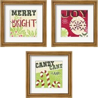 Framed 'Let's Get Jolly 3 Piece Framed Art Print Set' border=