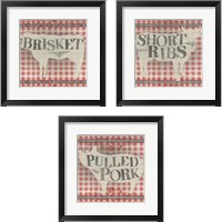 Framed Gingham BBQ 3 Piece Framed Art Print Set