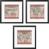 Framed Gingham BBQ 3 Piece Framed Art Print Set