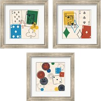 Framed 'Game Time 3 Piece Framed Art Print Set' border=