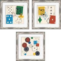 Framed 'Game Time 3 Piece Framed Art Print Set' border=