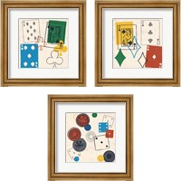 Framed 'Game Time 3 Piece Framed Art Print Set' border=