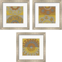 Framed 'Suzani Shift  3 Piece Framed Art Print Set' border=