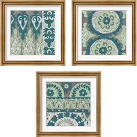 Framed Teal Tapestry 3 Piece Framed Art Print Set