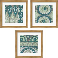 Framed Teal Tapestry 3 Piece Framed Art Print Set