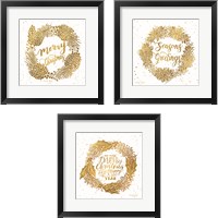 Framed Merry Christmas 3 Piece Framed Art Print Set