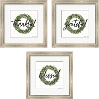 Framed 'Blessed & Grateful 3 Piece Framed Art Print Set' border=