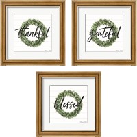 Framed 'Blessed & Grateful 3 Piece Framed Art Print Set' border=