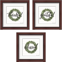 Framed 'Blessed & Grateful 3 Piece Framed Art Print Set' border=