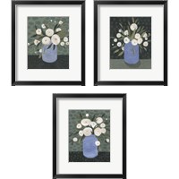 Framed 'Mason Jar Bouquet 3 Piece Framed Art Print Set' border=