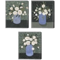 Framed 'Mason Jar Bouquet 3 Piece Canvas Print Set' border=