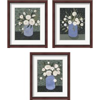 Framed 'Mason Jar Bouquet 3 Piece Framed Art Print Set' border=