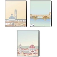 Framed 'Travel Europe 3 Piece Canvas Print Set' border=
