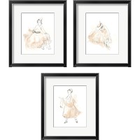 Framed Blush & Grey Fashion 3 Piece Framed Art Print Set