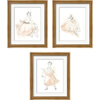 Framed 'Blush & Grey Fashion 3 Piece Framed Art Print Set' border=