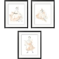 Framed 'Blush & Grey Fashion 3 Piece Framed Art Print Set' border=