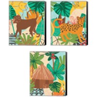 Framed 'Graphic Jungle 3 Piece Canvas Print Set' border=
