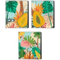 Framed 'Graphic Jungle 3 Piece Canvas Print Set' border=