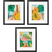 Framed 'Graphic Jungle 3 Piece Framed Art Print Set' border=