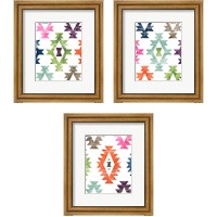 Framed 'Aztec Brights 3 Piece Framed Art Print Set' border=