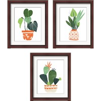 Framed 'Happy Plants 3 Piece Framed Art Print Set' border=