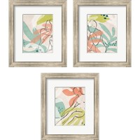 Framed 'Tropical Nude 3 Piece Framed Art Print Set' border=
