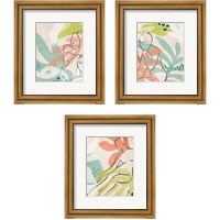 Framed 'Tropical Nude 3 Piece Framed Art Print Set' border=