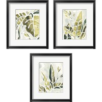 Framed 'Batik Leaves 3 Piece Framed Art Print Set' border=