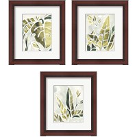 Framed 'Batik Leaves 3 Piece Framed Art Print Set' border=