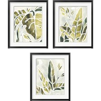 Framed 'Batik Leaves 3 Piece Framed Art Print Set' border=