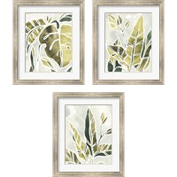 Framed 'Batik Leaves 3 Piece Framed Art Print Set' border=