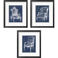 Framed Antique Chair Blueprint 3 Piece Framed Art Print Set