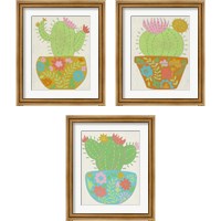 Framed Happy Cactus 3 Piece Framed Art Print Set