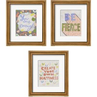 Framed 'Her Voice 3 Piece Framed Art Print Set' border=