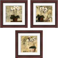 Framed 'Orchid Textures 3 Piece Framed Art Print Set' border=