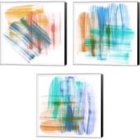 Framed 'Color Swipe  3 Piece Canvas Print Set' border=