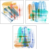 Framed 'Color Swipe  3 Piece Art Print Set' border=