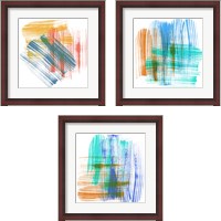 Framed 'Color Swipe  3 Piece Framed Art Print Set' border=