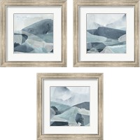 Framed 'Blue Range 3 Piece Framed Art Print Set' border=