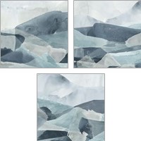 Framed 'Blue Range 3 Piece Art Print Set' border=