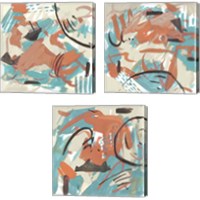 Framed 'Abstract Composition 3 Piece Canvas Print Set' border=