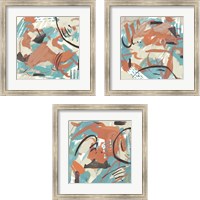 Framed 'Abstract Composition 3 Piece Framed Art Print Set' border=