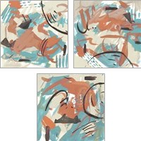 Framed Abstract Composition 3 Piece Art Print Set